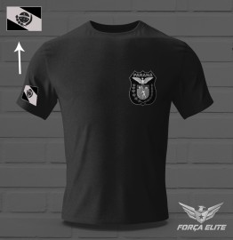 Camiseta ttica AGENTE - com Braso e Bandeira do Paran