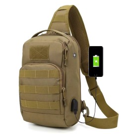Mochila ttica de ombro com porta de carregamento USB 